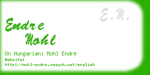 endre mohl business card